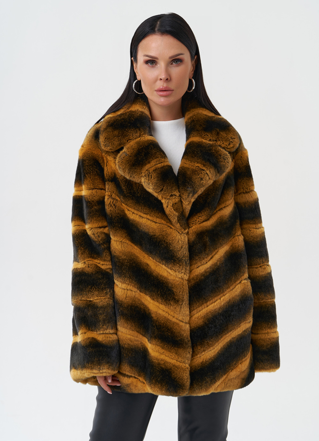 Шуба из меха кролика модель № 28445 универмаг малина