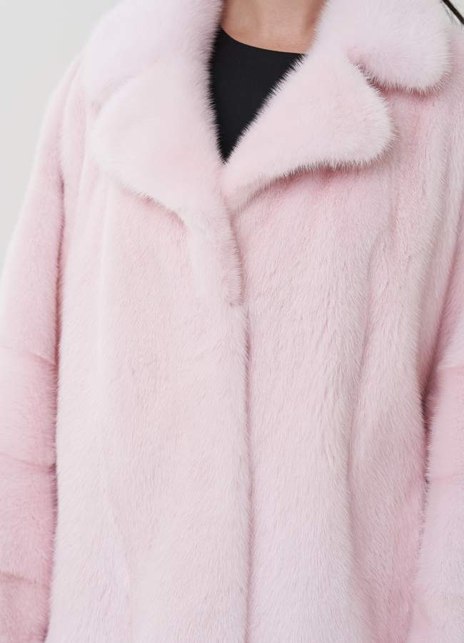 Женская норковая шуба с английским воротником  модель № 25276 универмаг малина