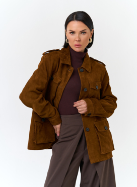 Куртка - сафари женская из натуральной замши