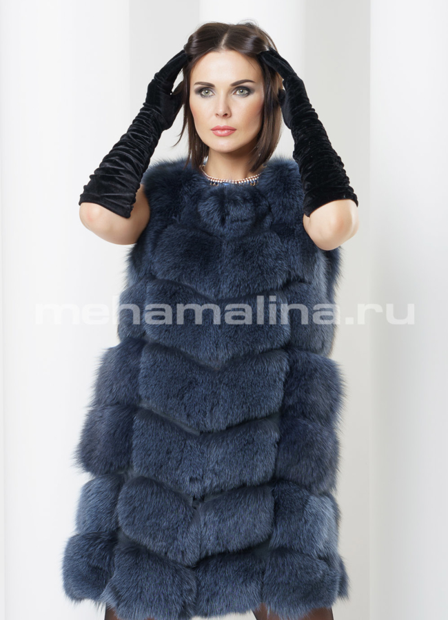 Жилет из песца модель № M-106 универмаг малина