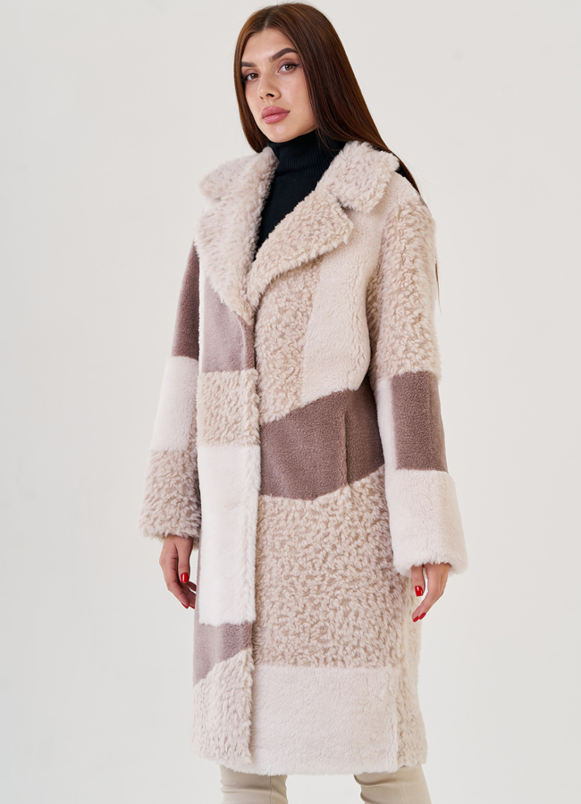 Женское пальто из искусственного меха  модель № 23441 универмаг малина