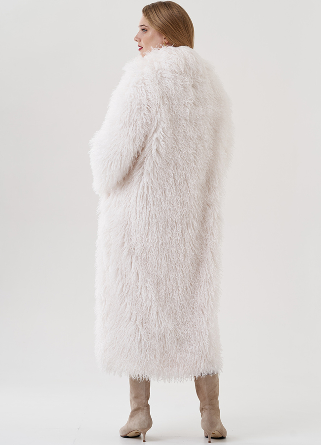 Пальто из экомеха удлиненное  модель № 81232 в кредит