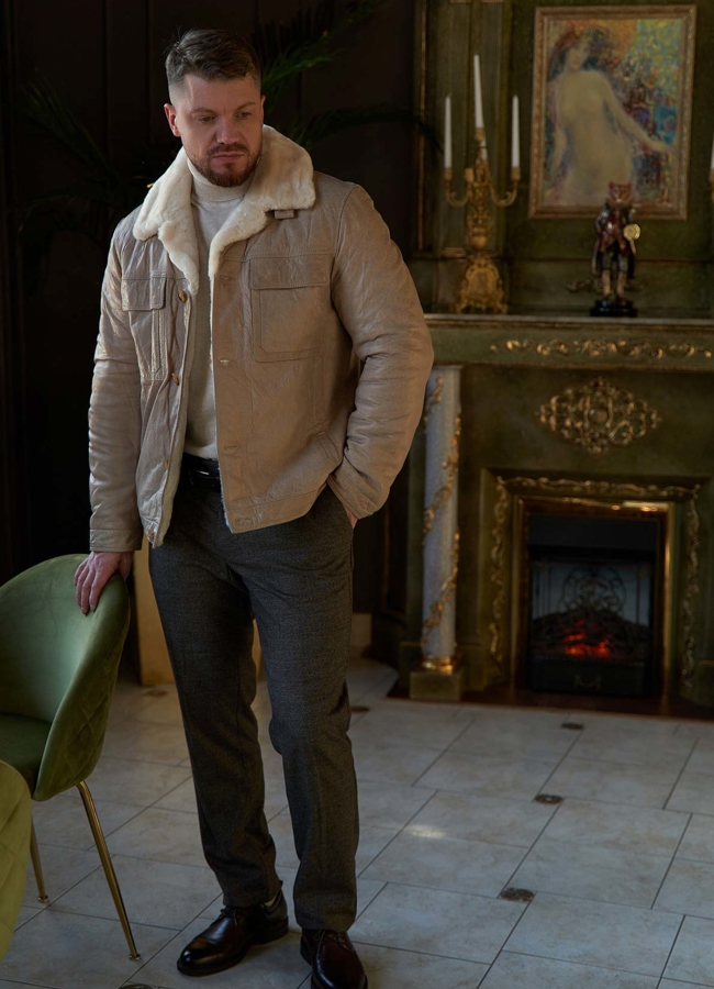 Куртка мужская из натуральной кожи модель № 82300 в рассрочку