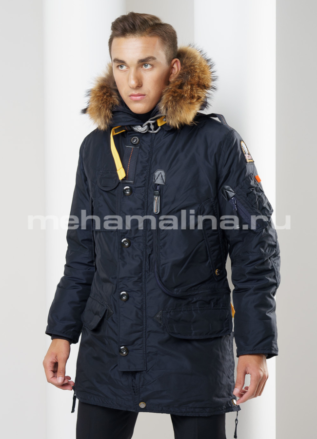 Мужская зимняя куртка модель № KM-16 меха малина