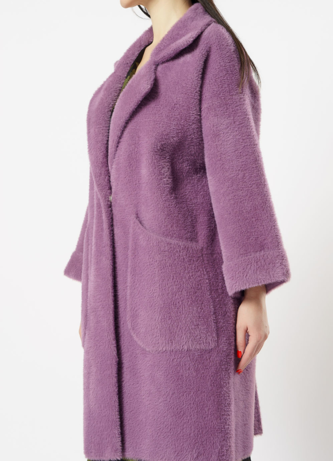 Женское пальто фиолетового цвета модель № 20531 универмаг малина