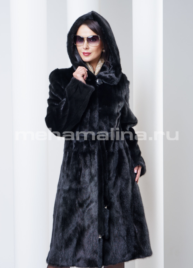 Шуба норка, на поясе модель № S-295 универмаг малина