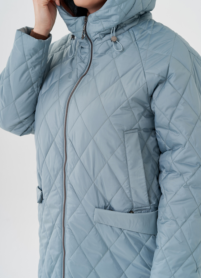 Женское полупальто с капюшоном  модель № 23937 универмаг малина