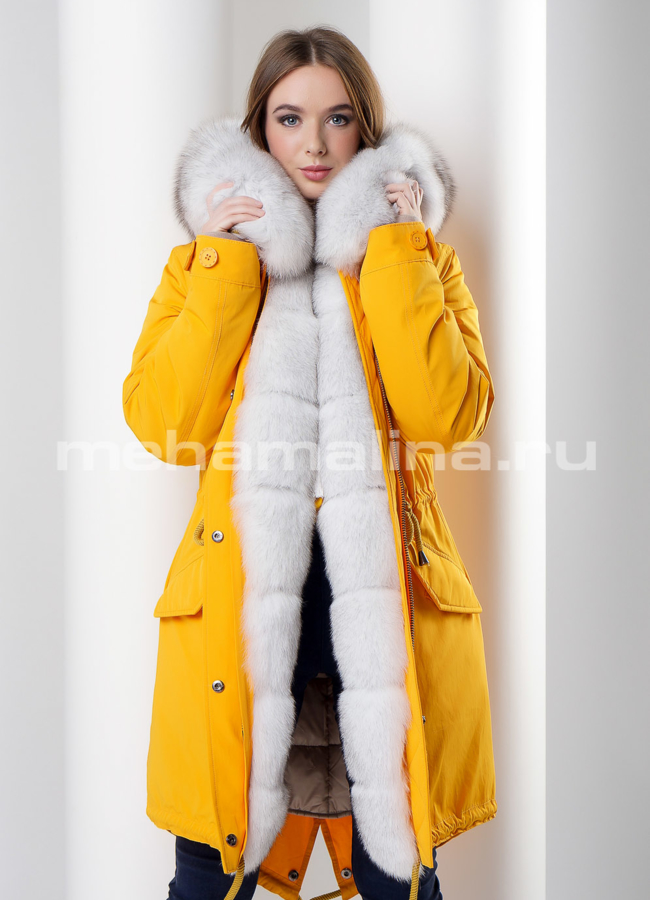 Женская парка Malina siberian wear модель № П-273 меха малина