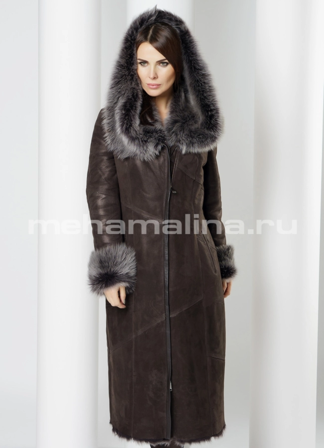Дубленка OKSA модель № 7464 меха малина