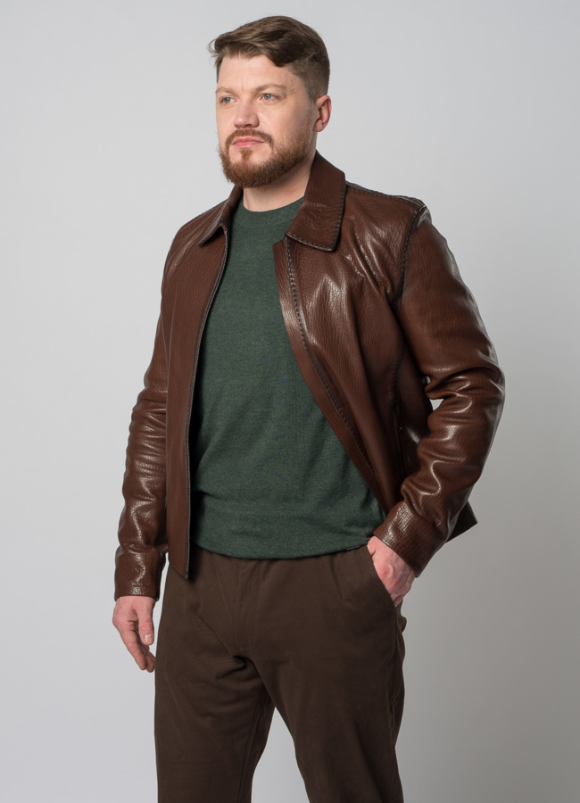 Мужская куртка из натуральной кожи модель № Е16 универмаг малина