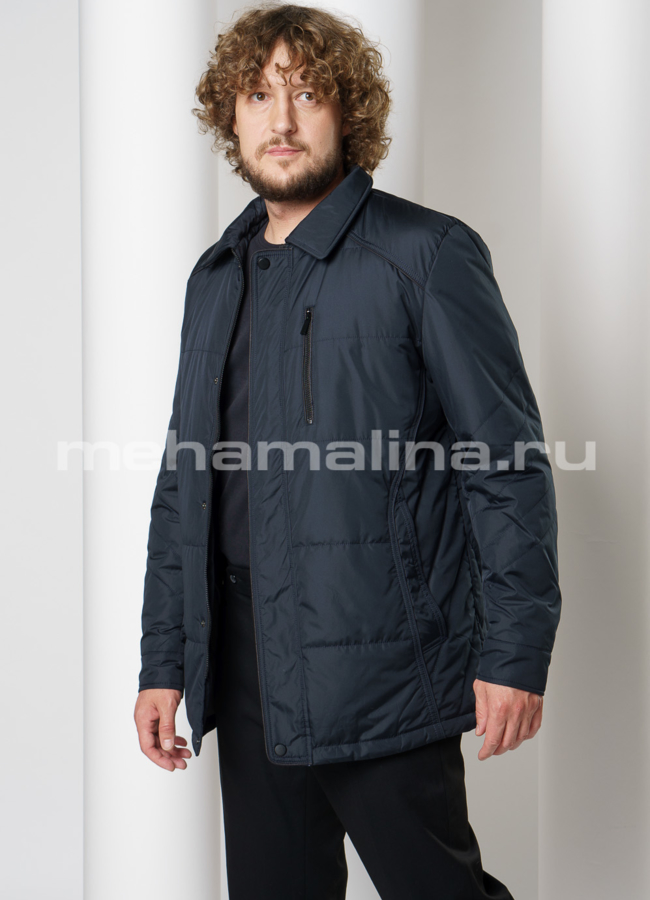 Утепленная куртка темно-синего цвета с отложным воротником модель № 1921 универмаг малина Утепленная куртка темно-синего цвета с отложным воротником модель № 1921 универмаг малина