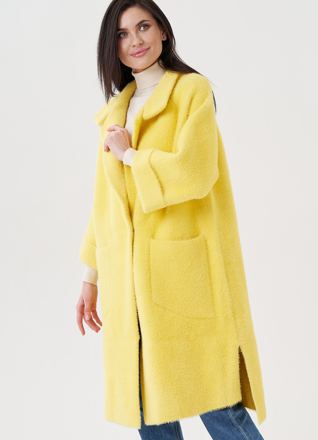 Кардиган свободного кроя желтого цвета модель № 76522 универмаг малина