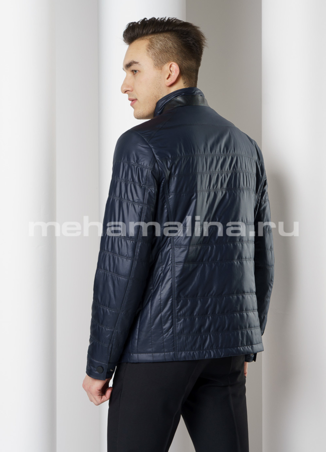 Куртка прямого силуэта темно-синего цвета модель № 319 универмаг малина