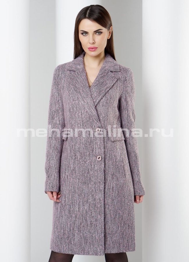 Пальто с английским воротником модель № BP-157 меха малина