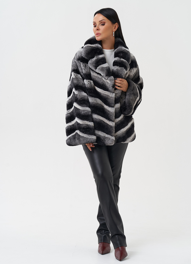 Женская шуба из меха кролика модель № 31948 универмаг малина