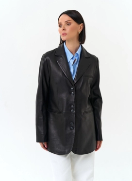 Женский жакет из натуральной кожи