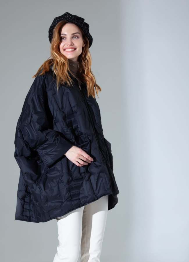 Куртка oversize с капюшоном модель № 8525 универмаг малина