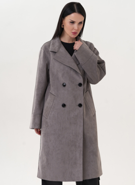 Пальто из эко замши