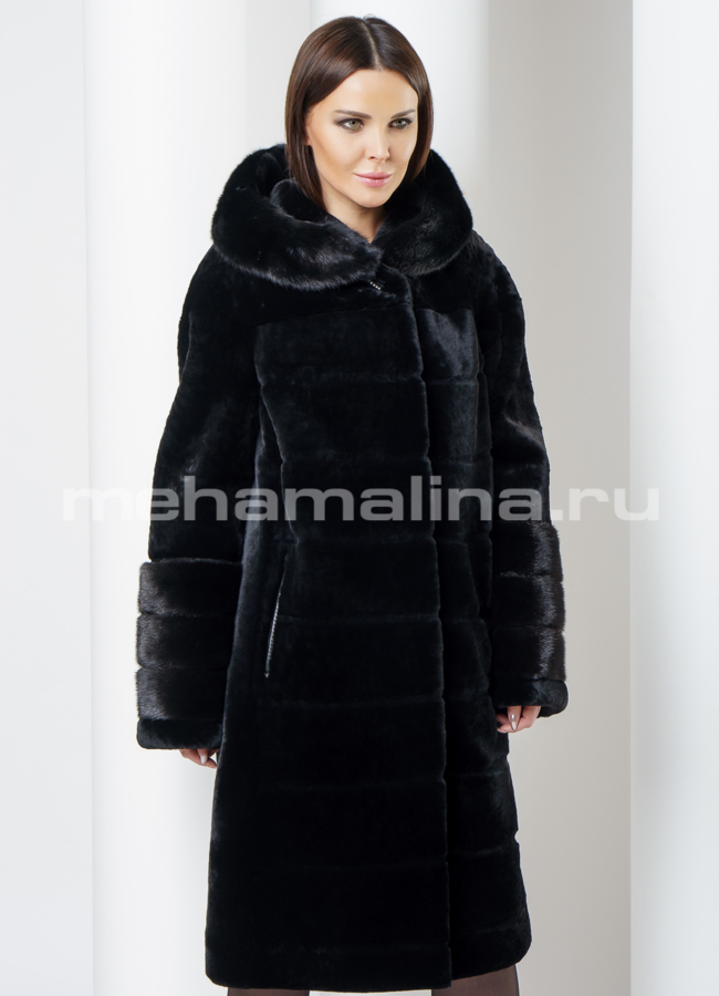 фото Шуба с капюшоном модель № S-560