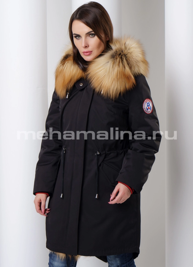 Парка с мехом лисы модель № П-160 универмаг малина