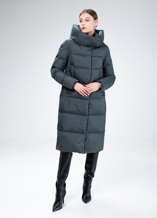 фото Пуховик женский с капюшоном  модель № 25798