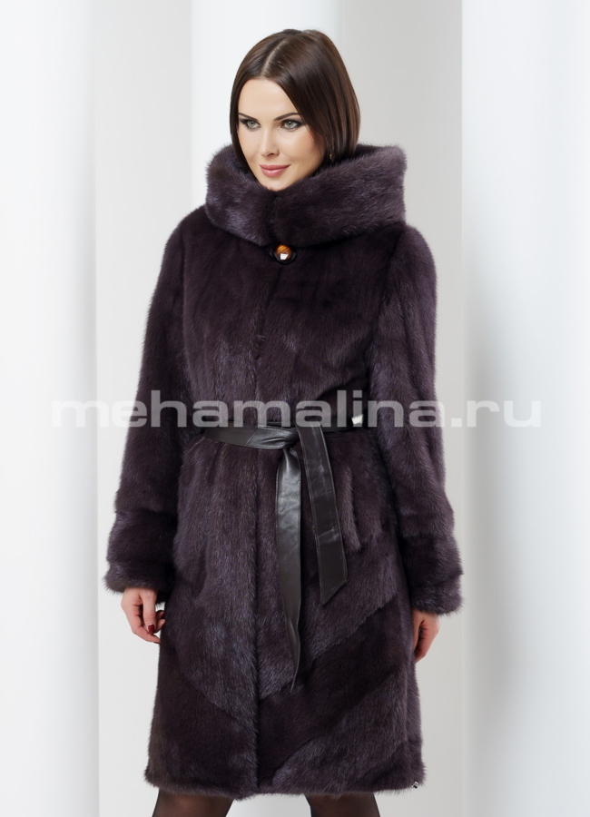 Шуба норка модель № S-487 универмаг малина