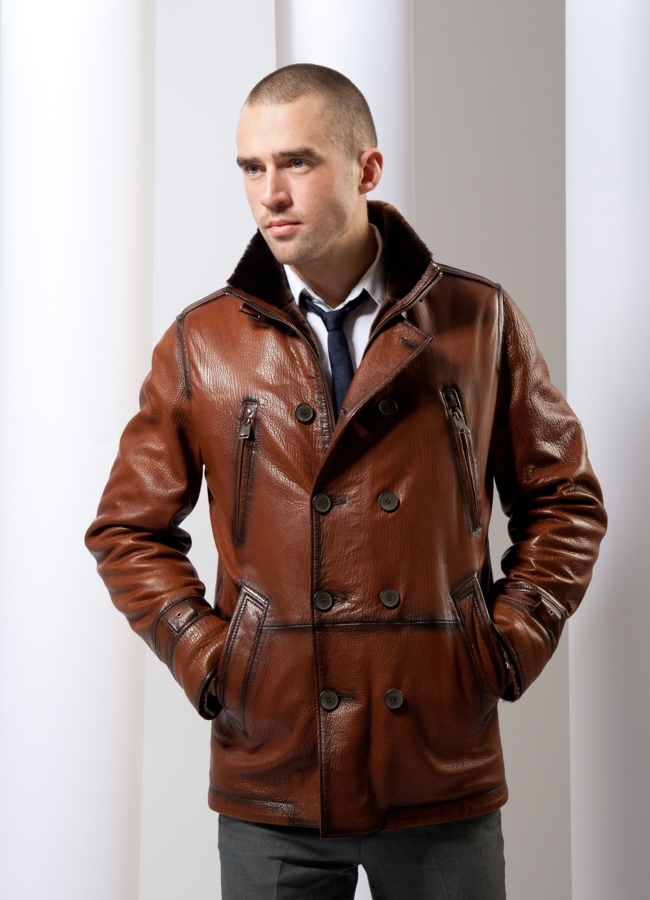 Дубленка мужская модель № DM-4 меха малина Дубленка мужская модель № DM-4 меха малина