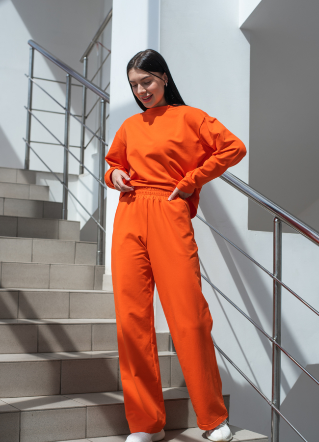 Джемпер женский оранжевого цвета с длинным рукавом модель № 22913 универмаг малина