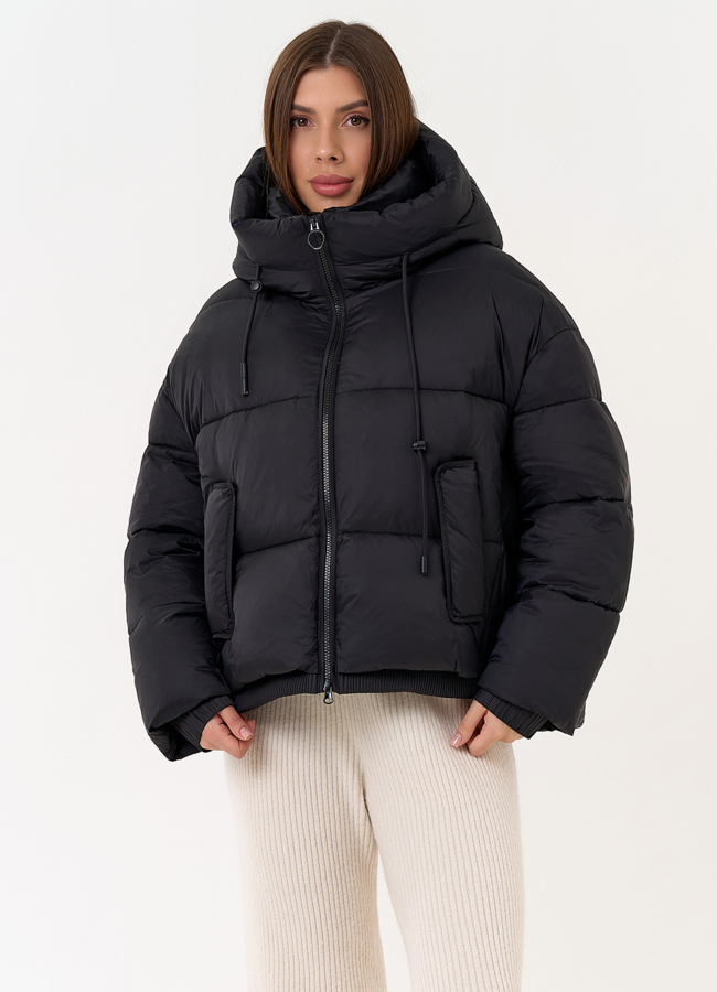 Женский короткий пуховик черного цвета модель № 31589 универмаг малина Женский короткий пуховик черного цвета модель № 31589 универмаг малина