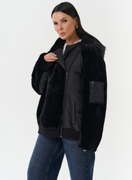 Комбинированная куртка с капюшоном