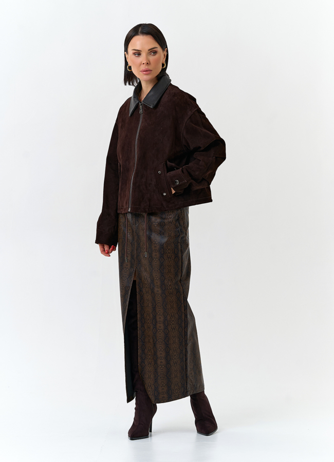 Женская куртка из натуральной замши модель № 32532 универмаг малина