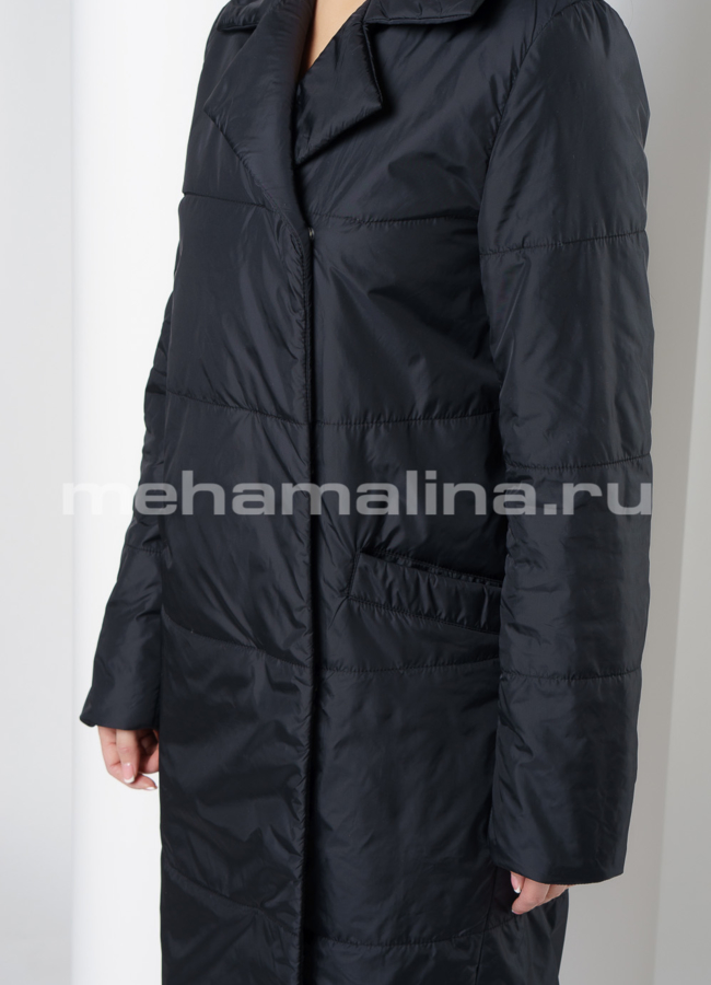 Пальто из плащевой ткани с английским воротником модель № 2027 в рассрочку