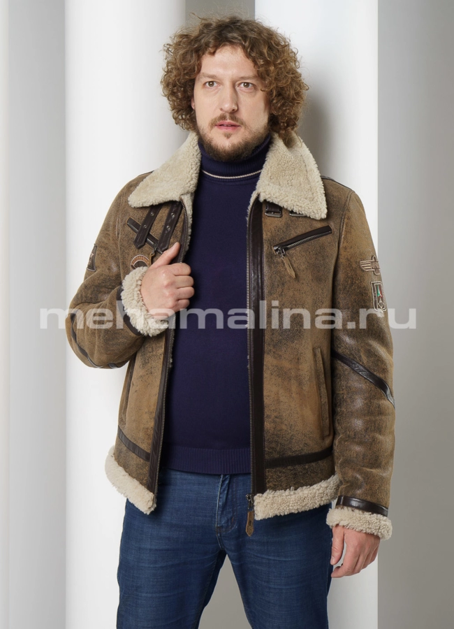 Дубленка пилот мужская  модель № DM-129 универмаг малина