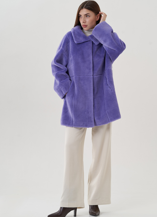 Двухстороннее пальто из натуральной шерсти модель № 25683 универмаг малина