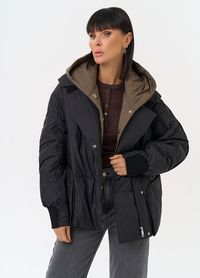 Женская куртка со съемным капюшоном модель № 31545 универмаг малина