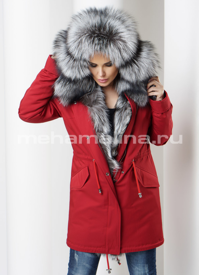 Парка с чернобуркой модель № П-167 универмаг малина