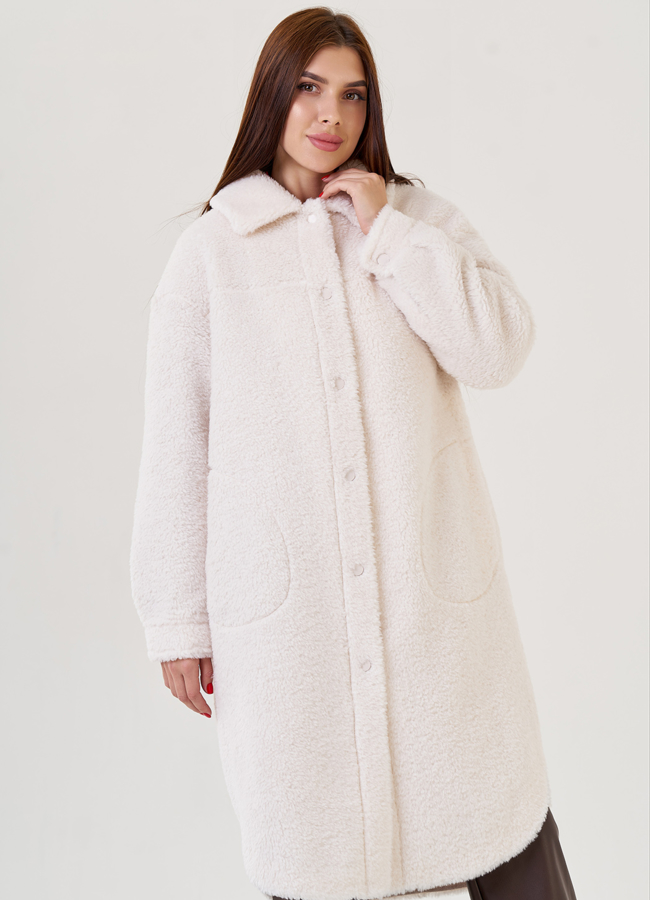 Пальто 2 в 1 из искусственного меха модель № 79220 универмаг малина