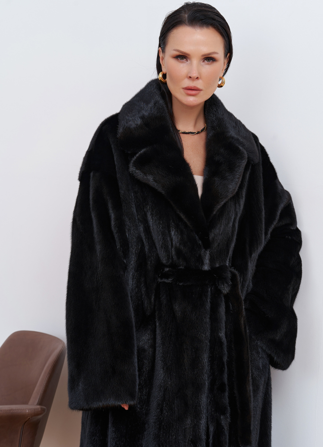 Женская норковая шуба черного цвета с английским воротником модель № 27603 универмаг малина Женская норковая шуба черного цвета с английским воротником модель № 27603 универмаг малина