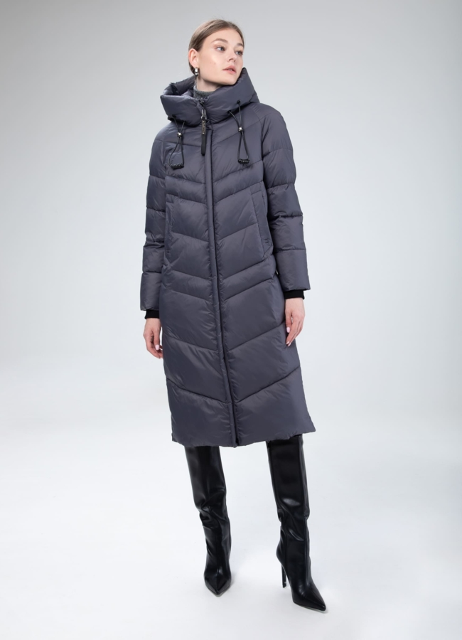 Женский пуховик с капюшоном  модель № 25515 в рассрочку