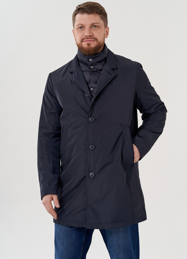 Мужская куртка синего цвета  модель № 23942 в кредит