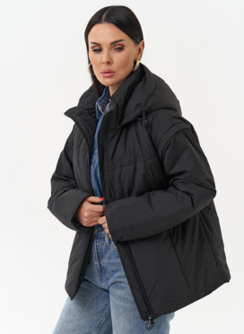 Женская утепленная куртка со съемными рукавами