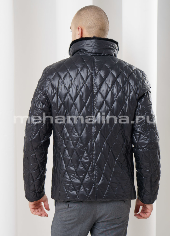 Куртка черного цвета на молнии модель № KM-7 в кредит