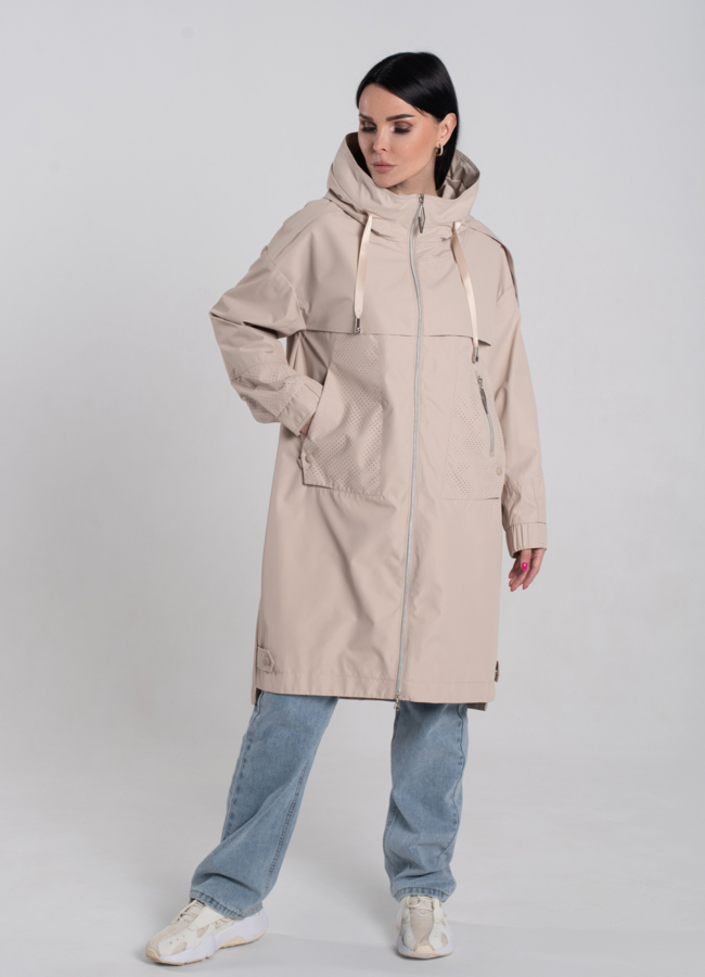 фото Плащ женский бежевого цвета  модель № 24480