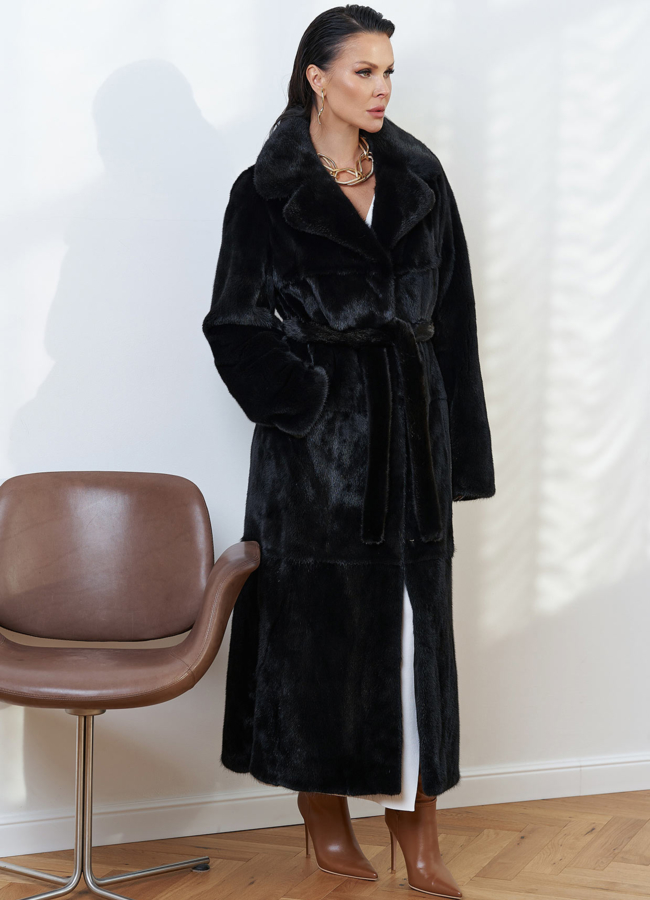 фото Шуба из меха скандинавской норки модель № 28080