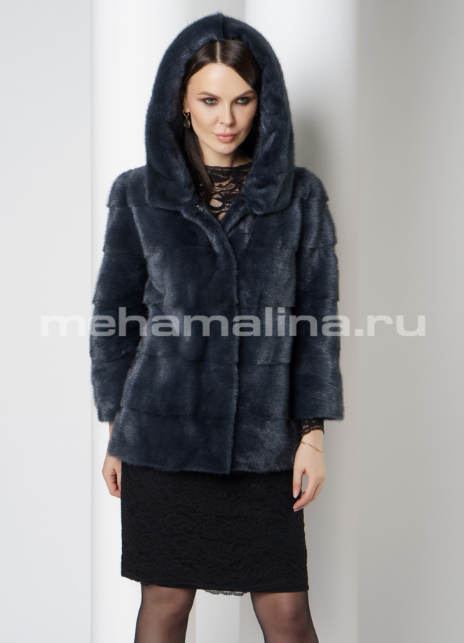 Шуба трансформер из норки в цвете графит модель № 2105 универмаг малина