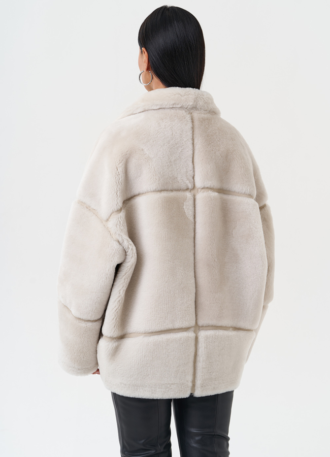 Женская натуральная дубленка модель № 28692 универмаг малина