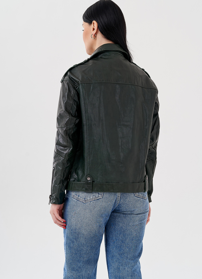 Женская куртка - косуха из натуральной кожи модель № 24087 универмаг малина