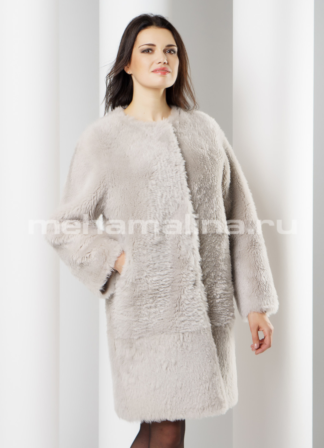 фото Светлая шуба модель № D-208