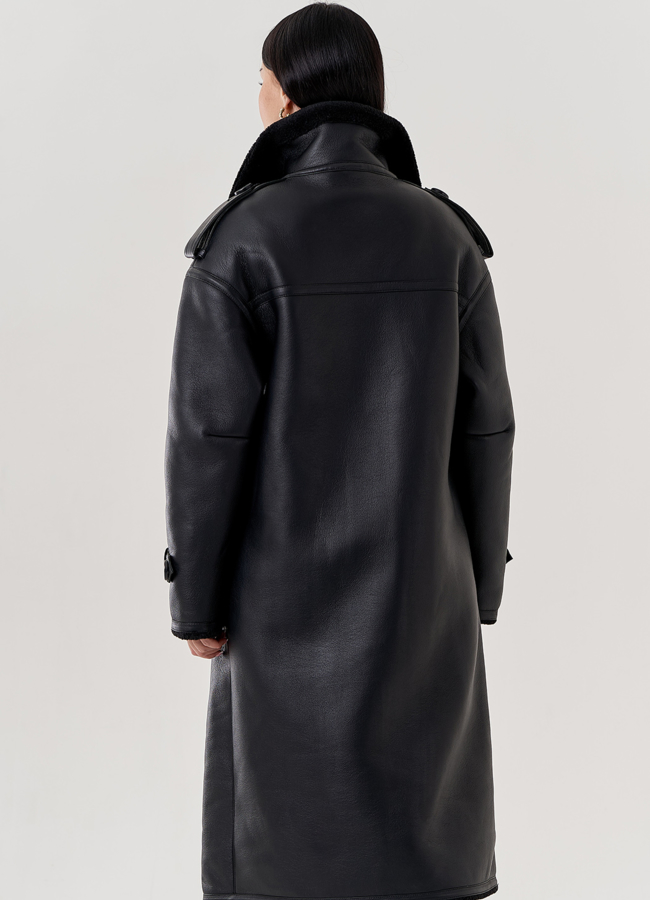 Дубленка женская из искусственной кожи  модель № 79490 универмаг малина