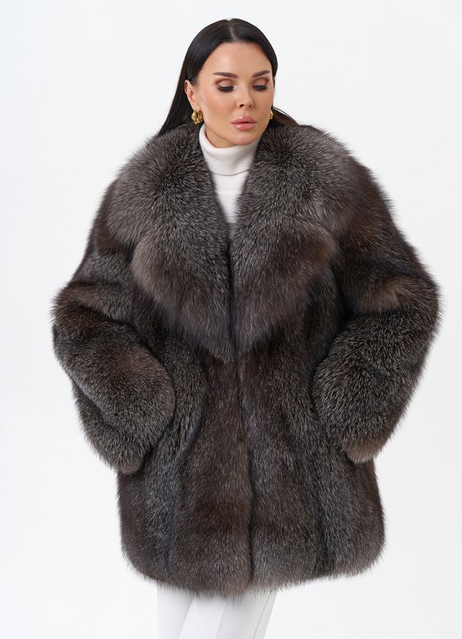 Шуба из финской лисы модель № 29479 универмаг малина